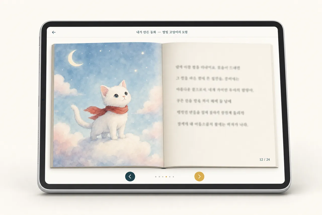 학생이 만든 동화 완성본 페이지 미리보기